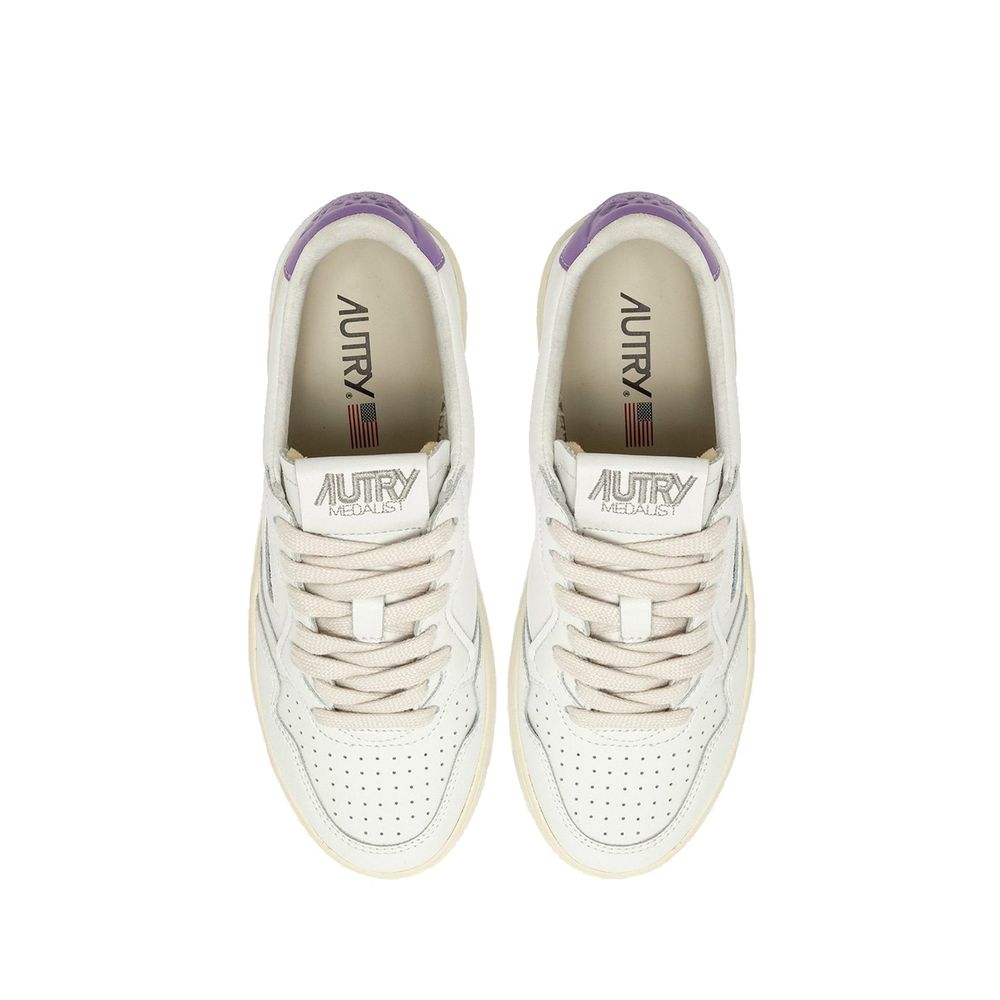 Autry Weiße Leder Low-Top-Sneaker