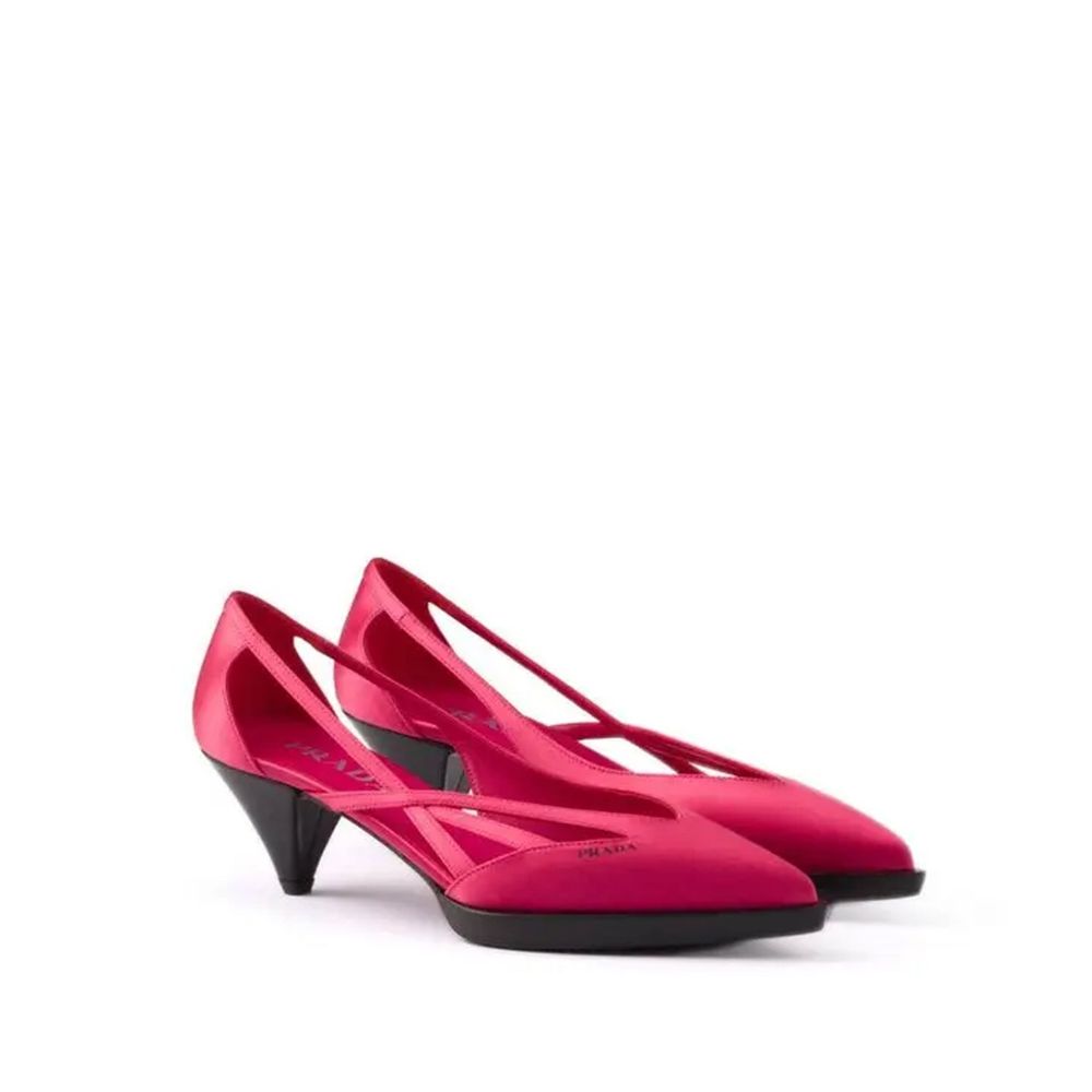Prada Multicolor Silk Mid-Heel Pumps