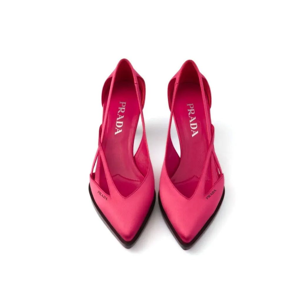 Prada Multicolor Silk Mid-Heel Pumps