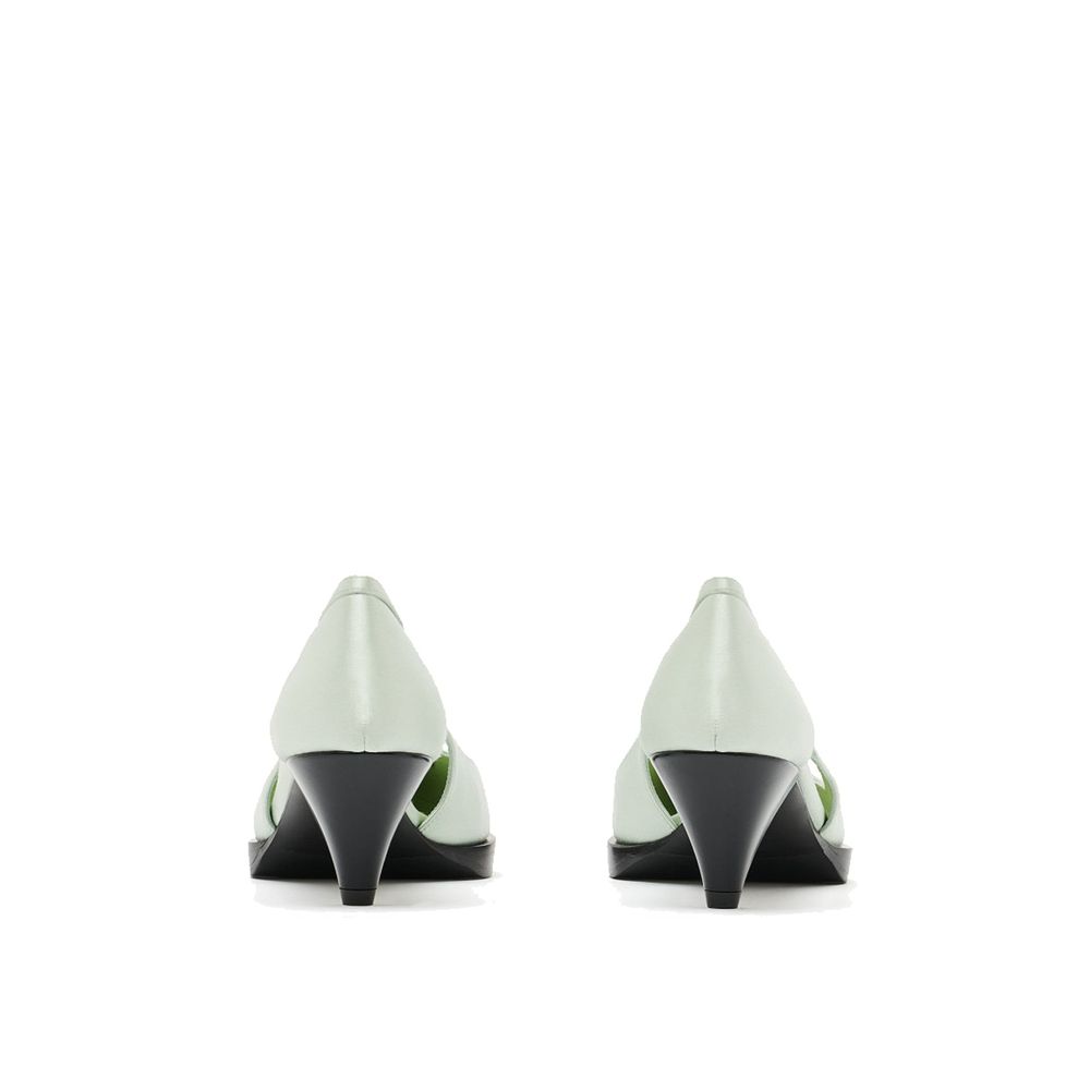 Prada Two-Tone Silk Pumps with Mid Heel