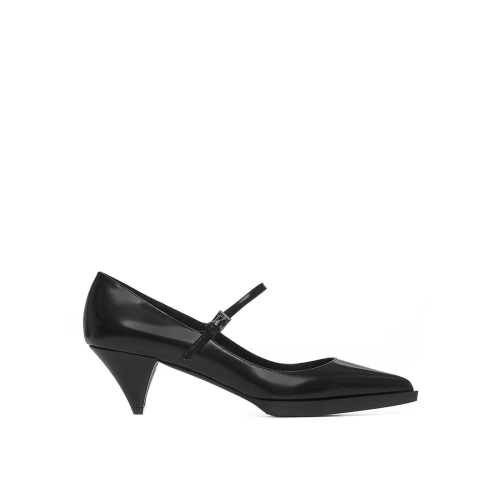 Prada Black Calf Leather Mid-Heel Pumps