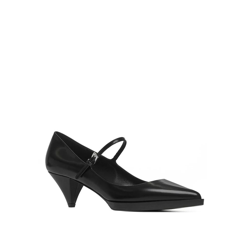 Prada Black Calf Leather Mid-Heel Pumps