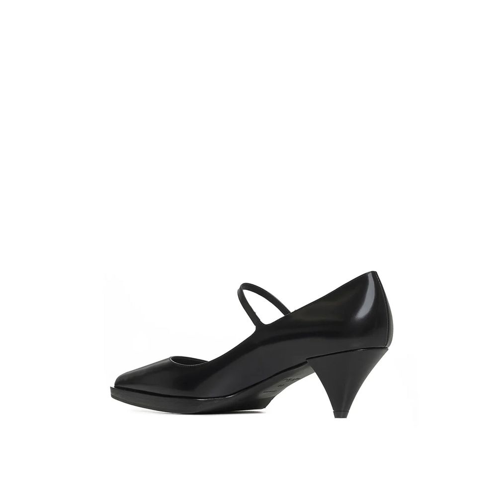 Prada Black Calf Leather Mid-Heel Pumps