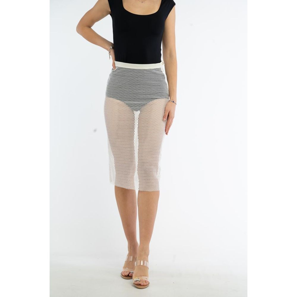 Patrizia Pepe white polyester skirt, midi length