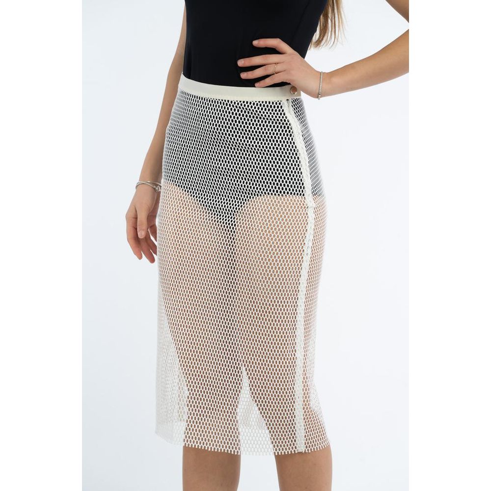 Patrizia Pepe white polyester skirt, midi length