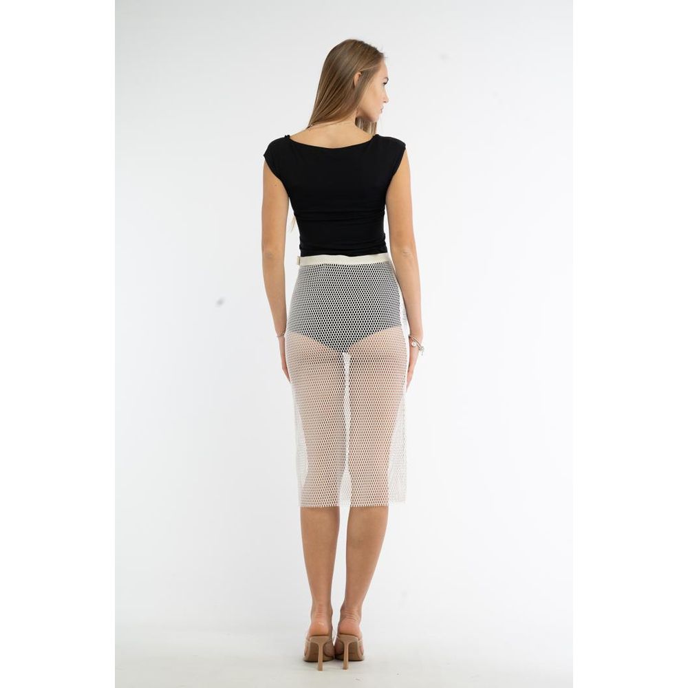 Patrizia Pepe white polyester skirt, midi length