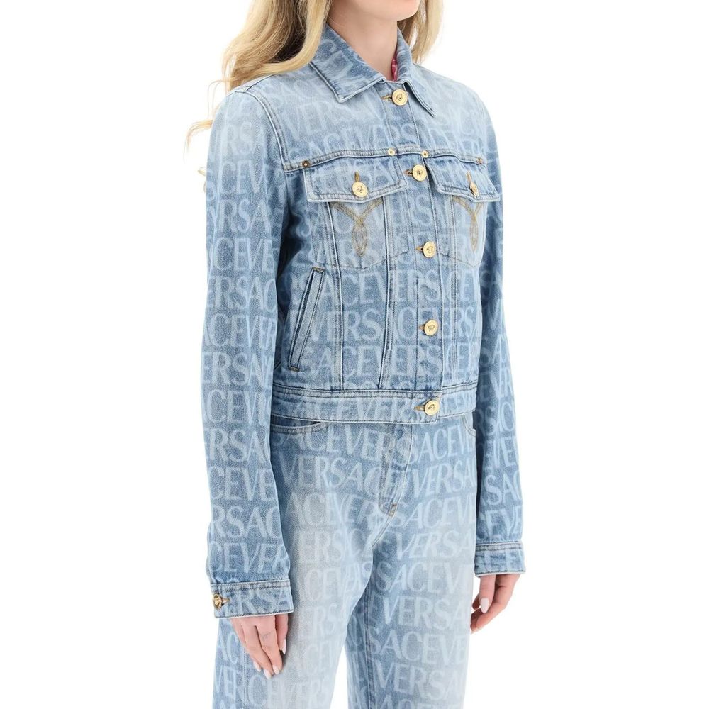 Versace Blue Cotton Denim Jacket