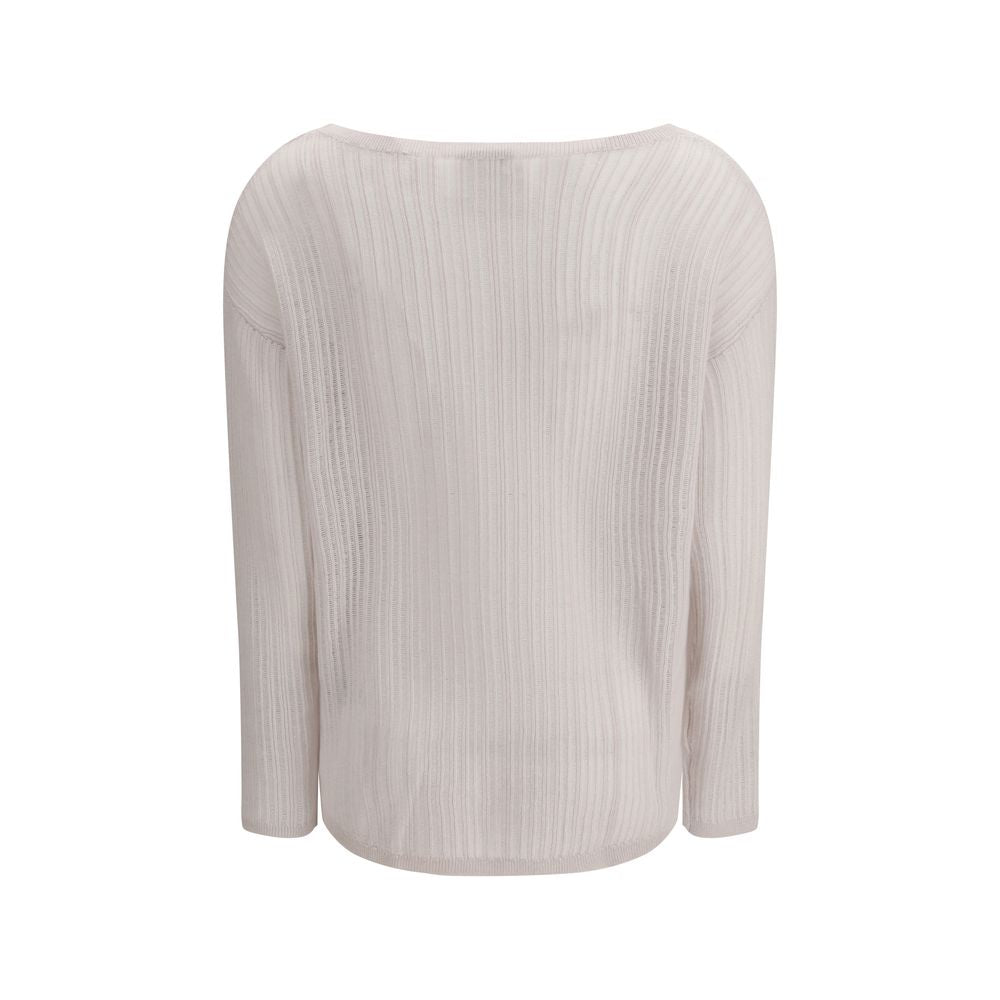 Allude Soft Cashmere Sweater in White