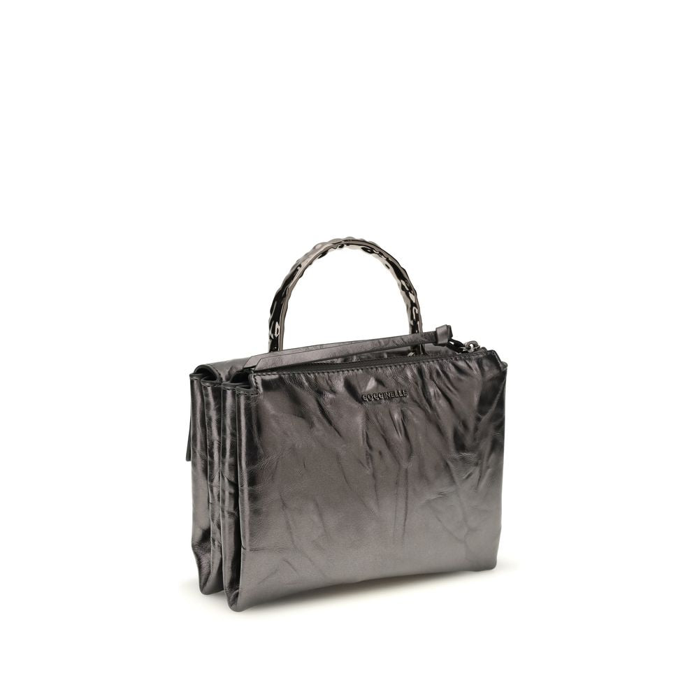 Coccinelle Schwarze Kalbsleder Bos Taurus Handtasche