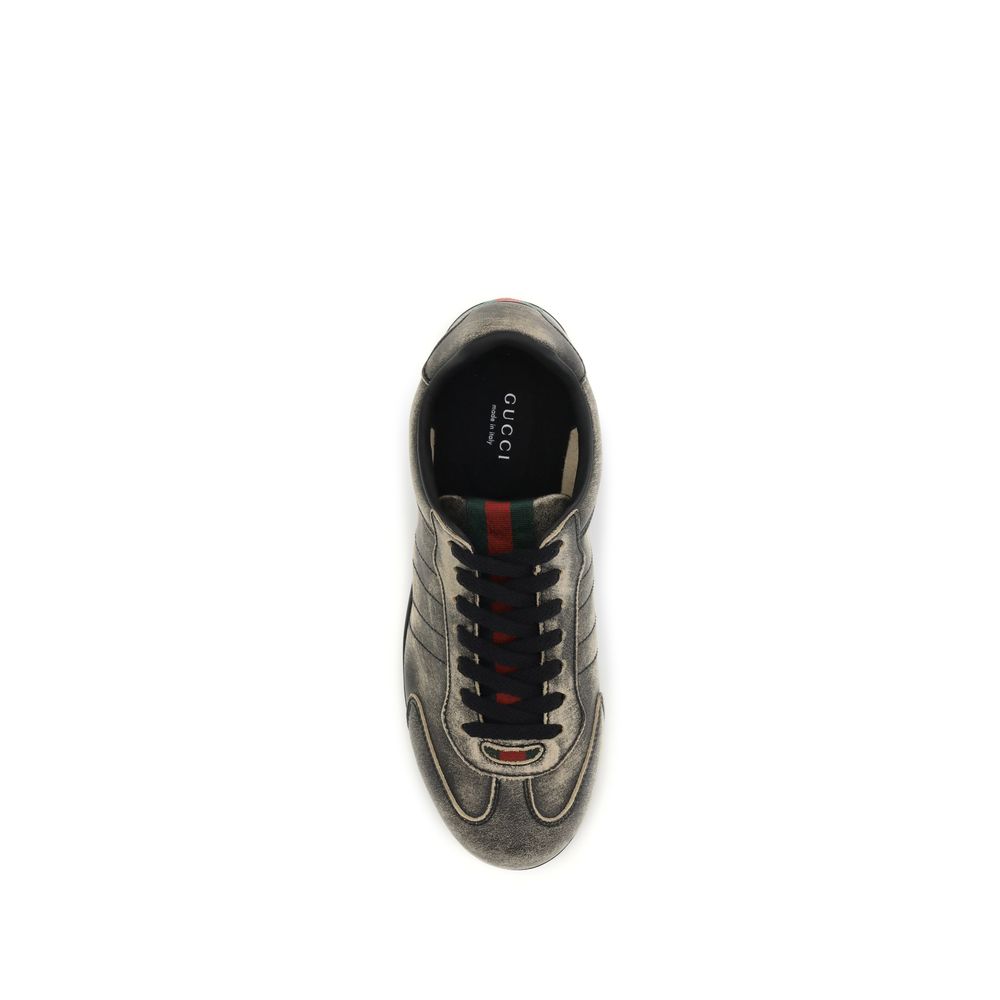 Gucci Schwarze Bos Taurus Kalbsleder Low-Top-Sneaker