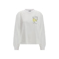Ganni Weißes Langarm-T-Shirt aus Baumwolle