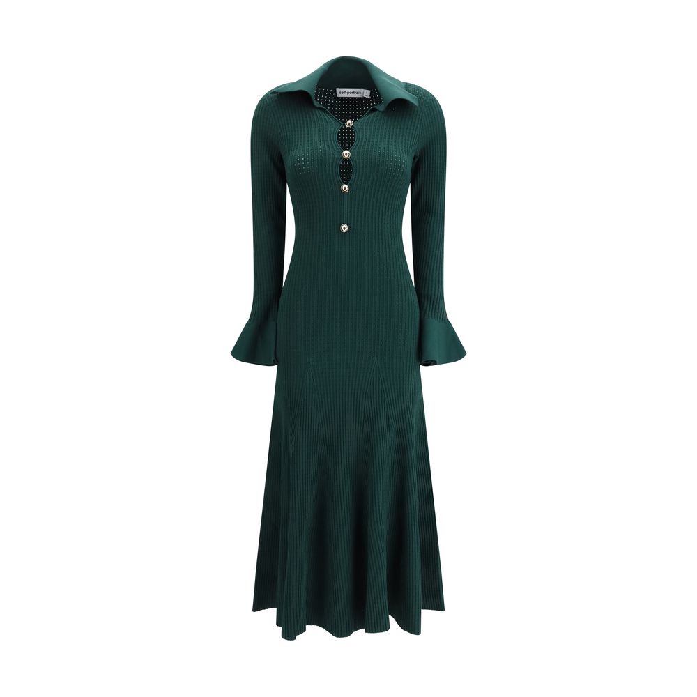 Self-Portrait Two-Tone Viscose Leisure Dress