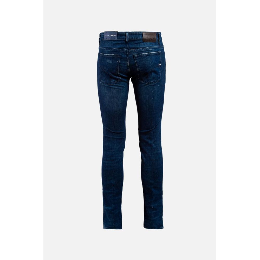 Gas Dark Blue Cotton Skinny Jeans