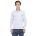Baldinini Trend Blaues Baumwoll-Langarmshirt