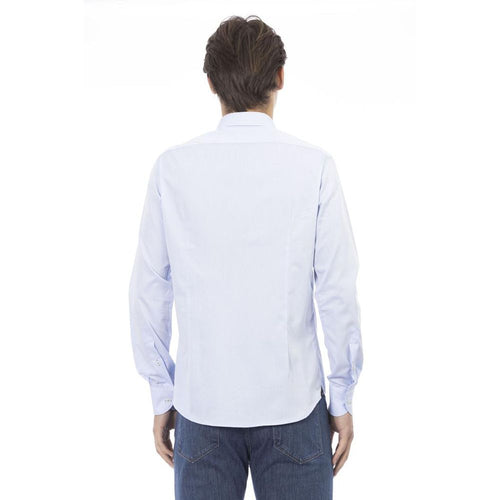 Baldinini Trend Blaues Baumwoll-Langarmshirt