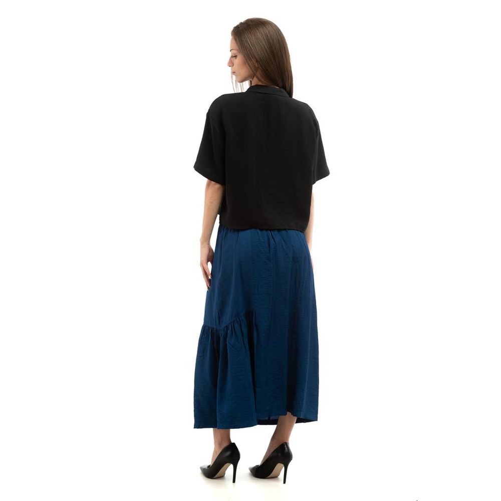 Patrizia Pepe Langer Rock aus blauer Viskose