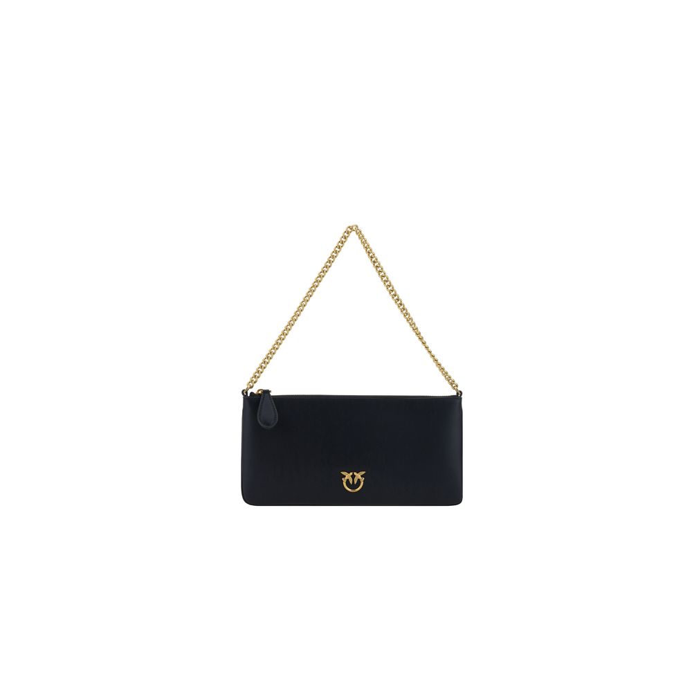 PINKO Schwarze Bos Taurus Kalbsleder Schultertasche
