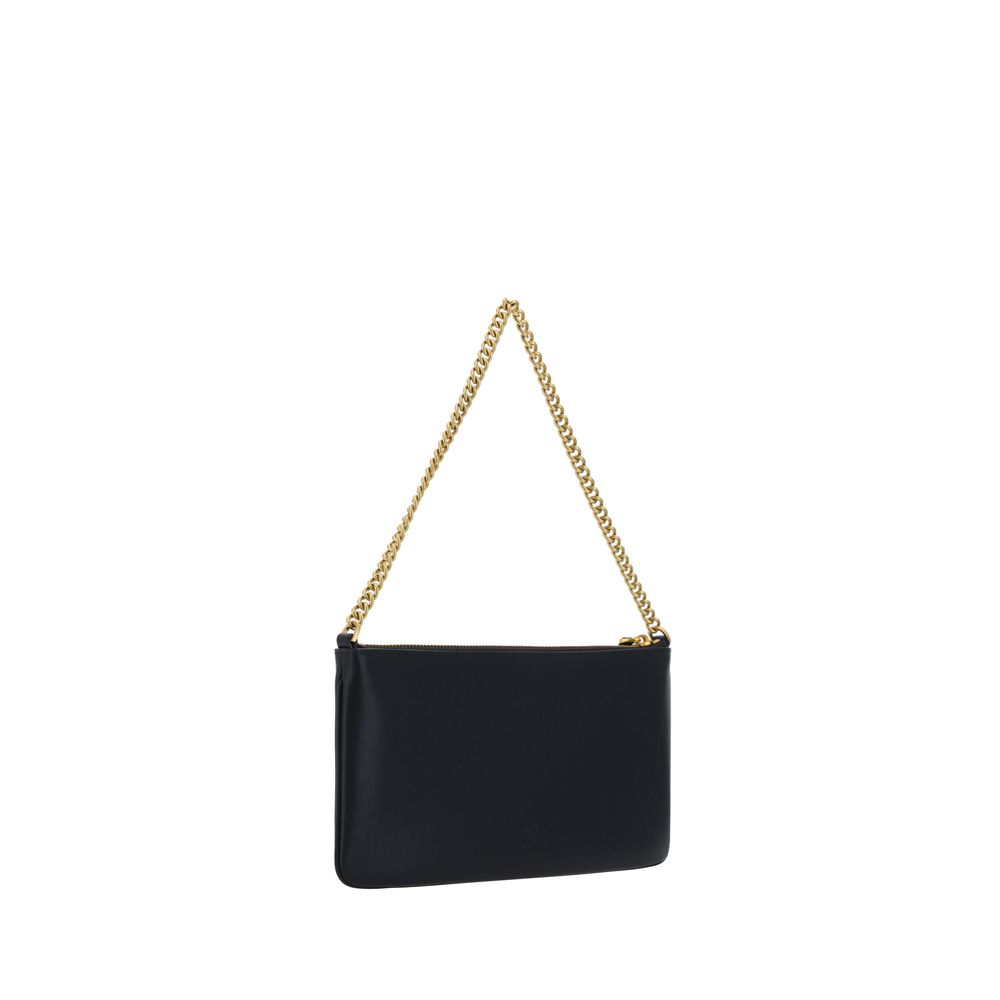 PINKO Schwarze Bos Taurus Kalbsleder Schultertasche