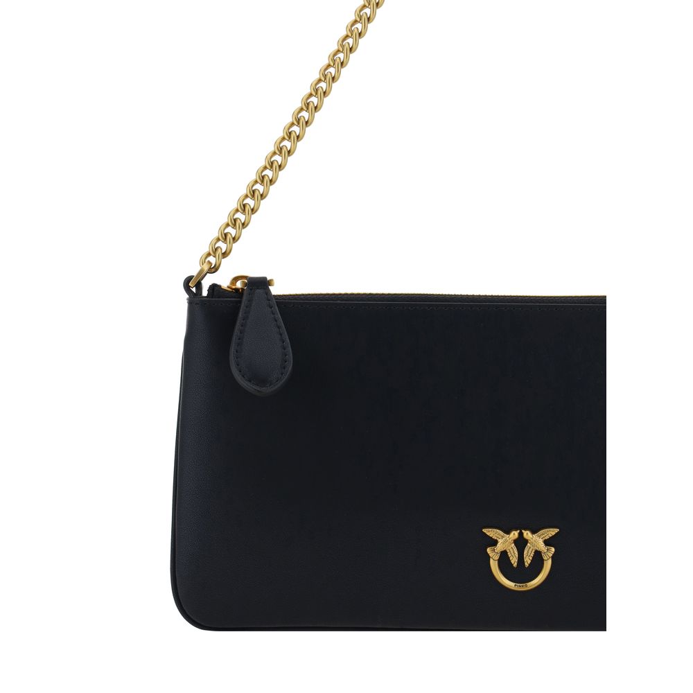 PINKO Schwarze Bos Taurus Kalbsleder Schultertasche