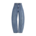 Self-Portrait Blaue Jeans aus Baumwolle im Relaxed Fit