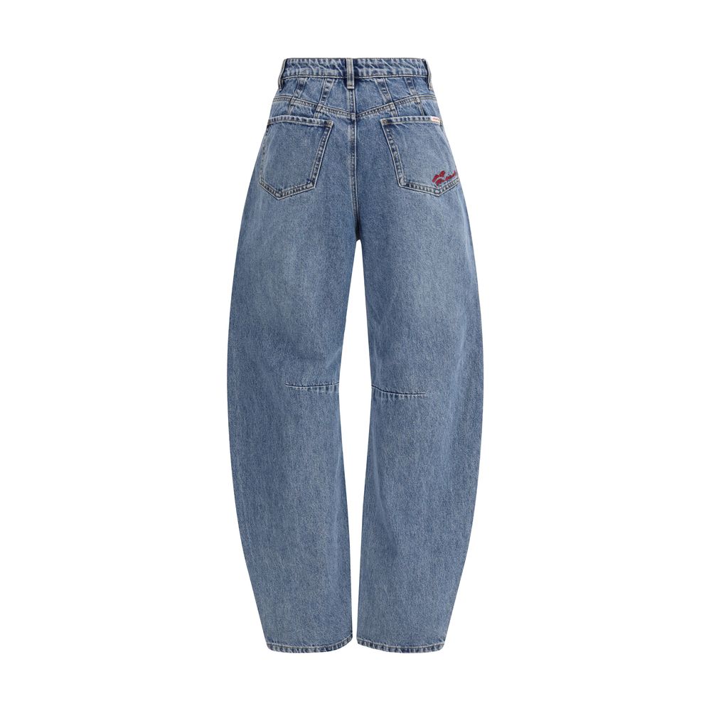 Self-Portrait Blaue Jeans aus Baumwolle im Relaxed Fit
