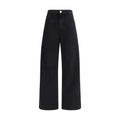 Rohe Schwarze Baumwolljeans im Relaxed Fit
