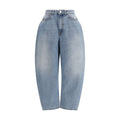 Rohe Blaue Jeans aus Baumwolle im geraden Schnitt