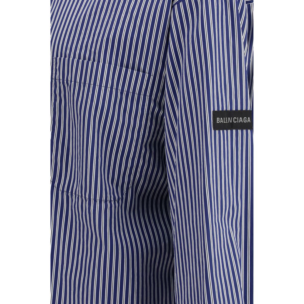 Balenciaga Blaues Baumwollhemd mit Muster