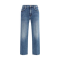 Mother Denim Blue Relaxed Fit Cotton Jeans