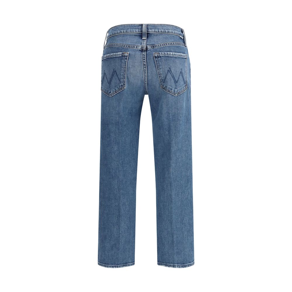 Mother Denim Blue Relaxed Fit Cotton Jeans