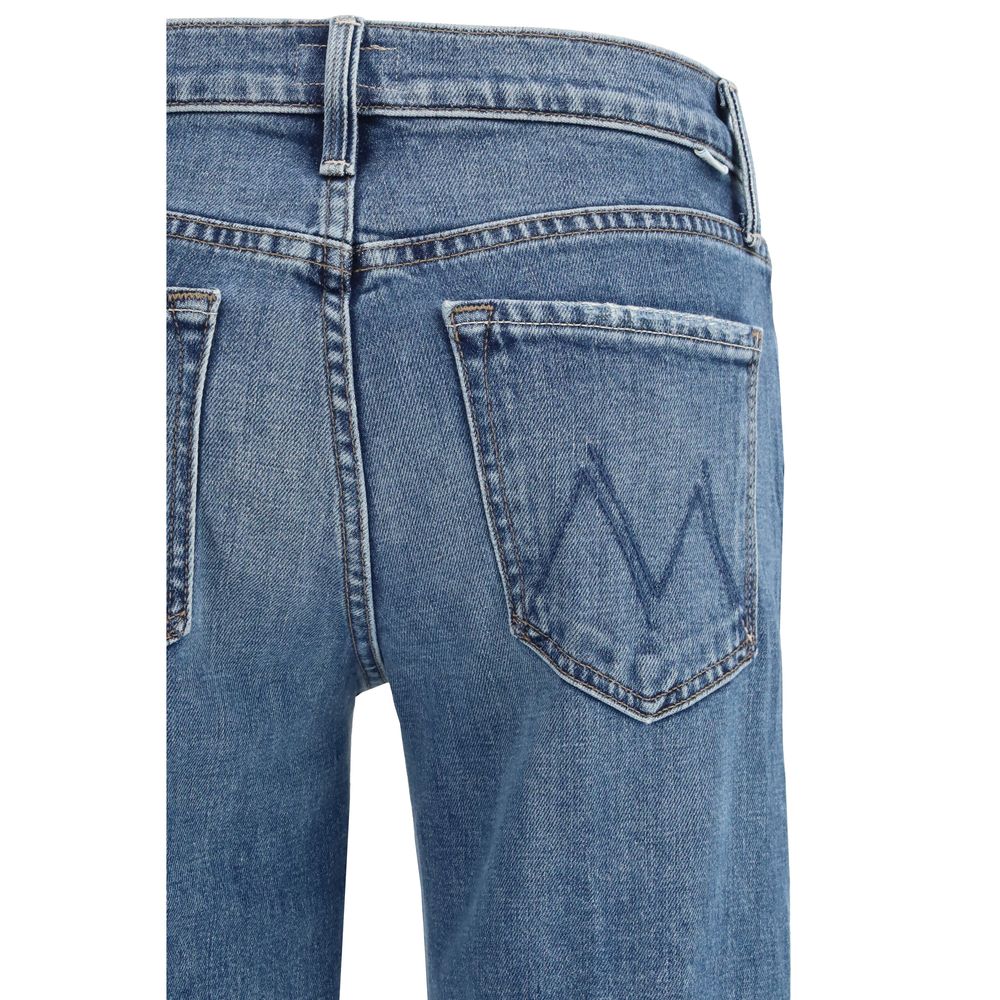 Mother Denim Blue Relaxed Fit Cotton Jeans