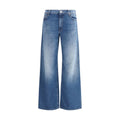 Mother Denim Blaue ausgestellte Jeans aus Baumwolle