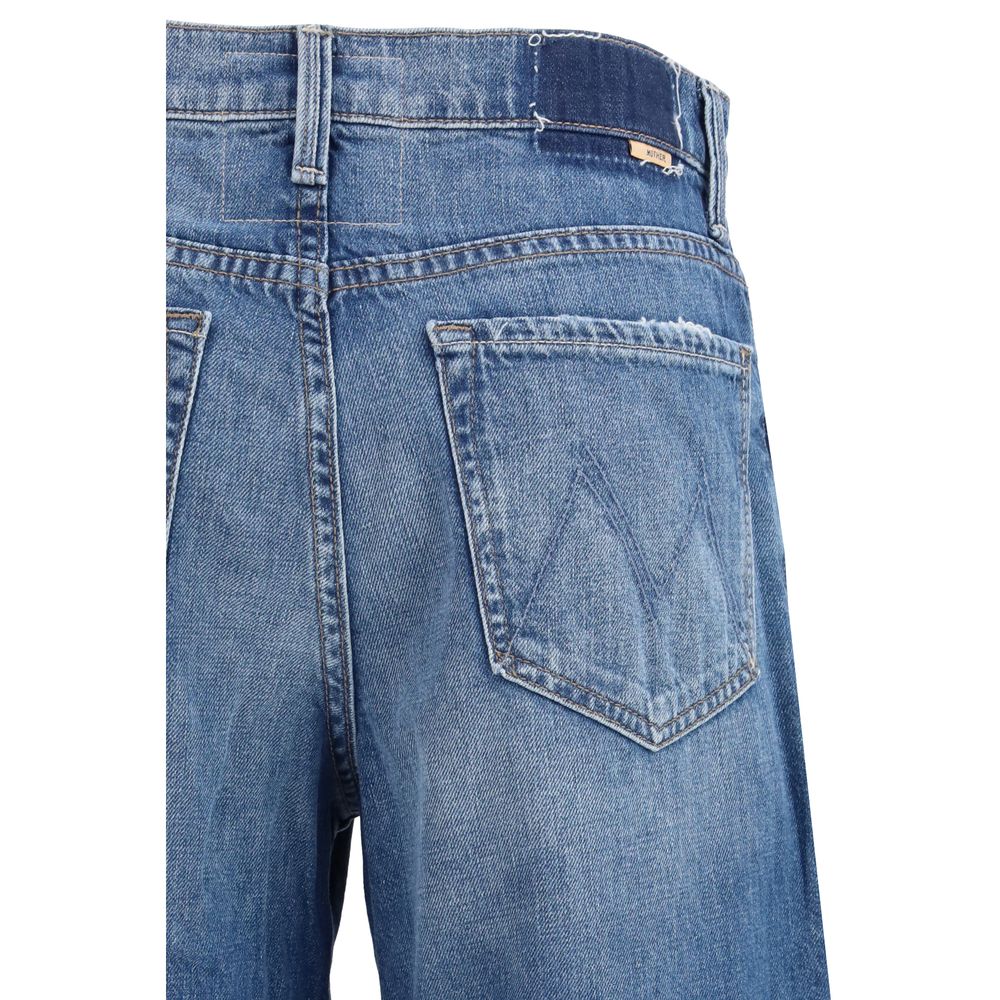 Mother Denim Blaue ausgestellte Jeans aus Baumwolle