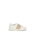 Valentino Garavani White Calfskin Low-Top Sneakers Bos Taurus