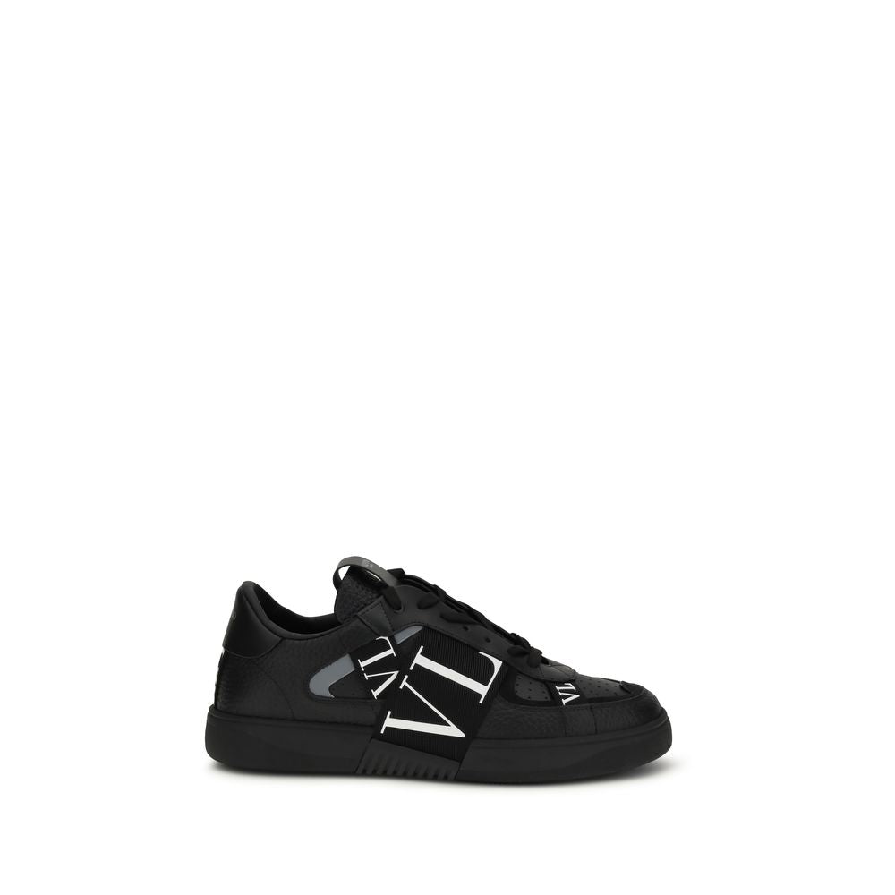 Valentino Garavani Schwarze Bos Taurus Kalbsleder Low-Top-Sneaker