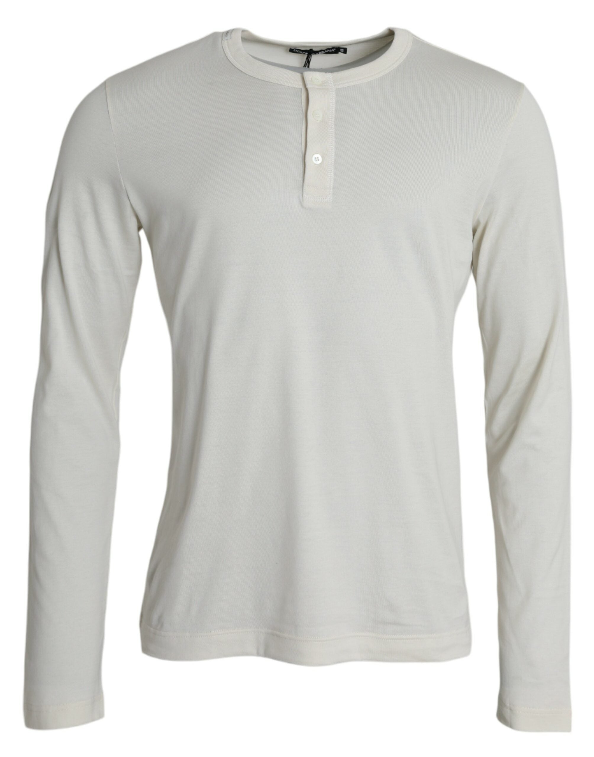 Dolce & Gabbana White Cotton Long-Sleeve T-Shirt