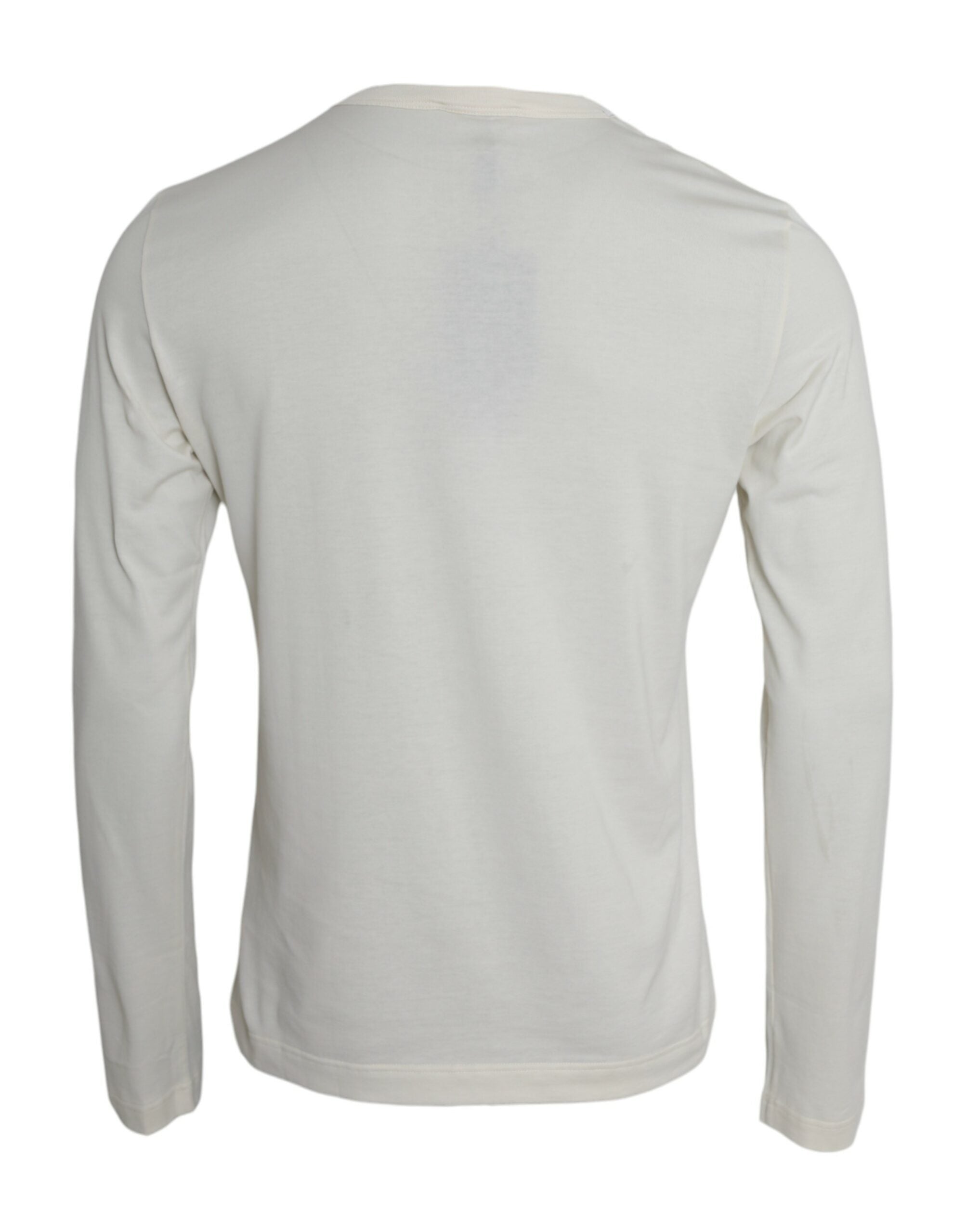 Dolce & Gabbana White Cotton Long-Sleeve T-Shirt