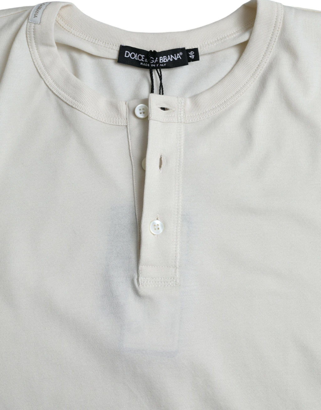 Dolce & Gabbana White Cotton Long-Sleeve T-Shirt
