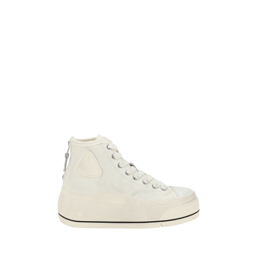 R13 Weiße High-Top-Sneaker aus Baumwolle