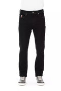 Baldinini Trend Black Straight-Leg Cotton Jeans