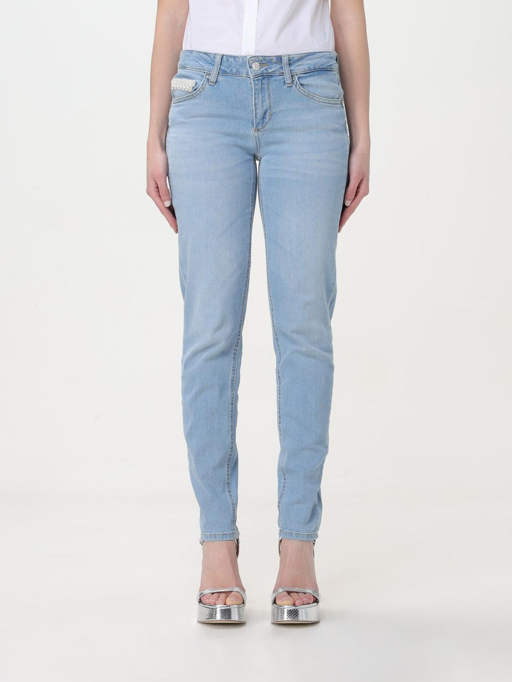 Liu Jo Blaue Baumwoll-Jeans mit geradem Bein