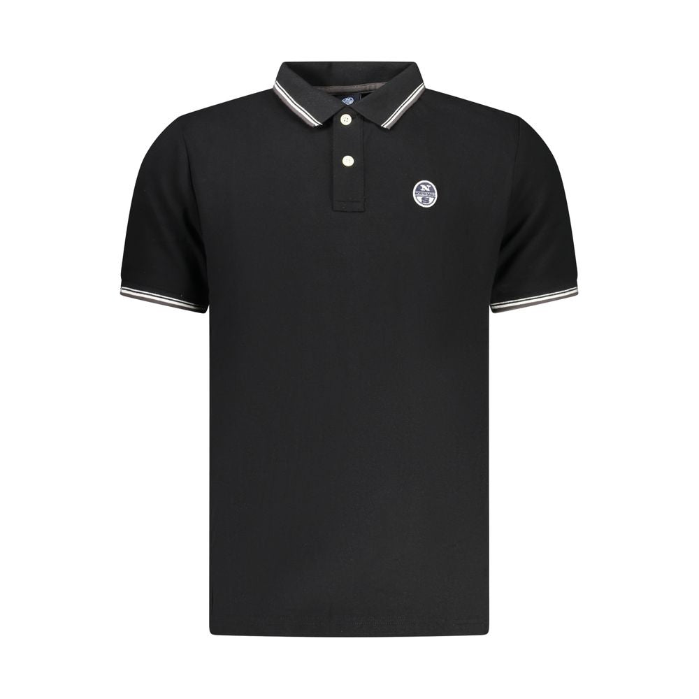 North Sails Schwarzes Baumwoll-Poloshirt für Herren