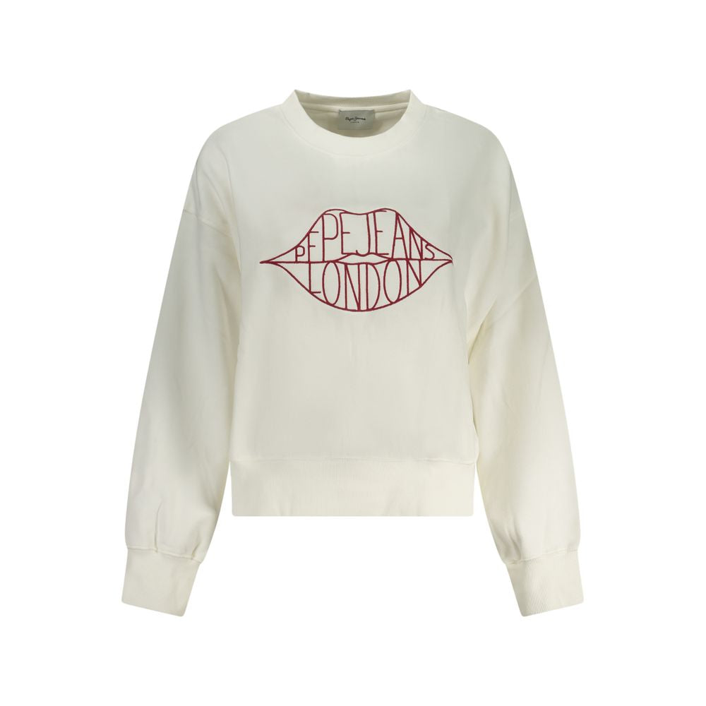 Pepe Jeans Women's Bianco Cotton Sweatshirt