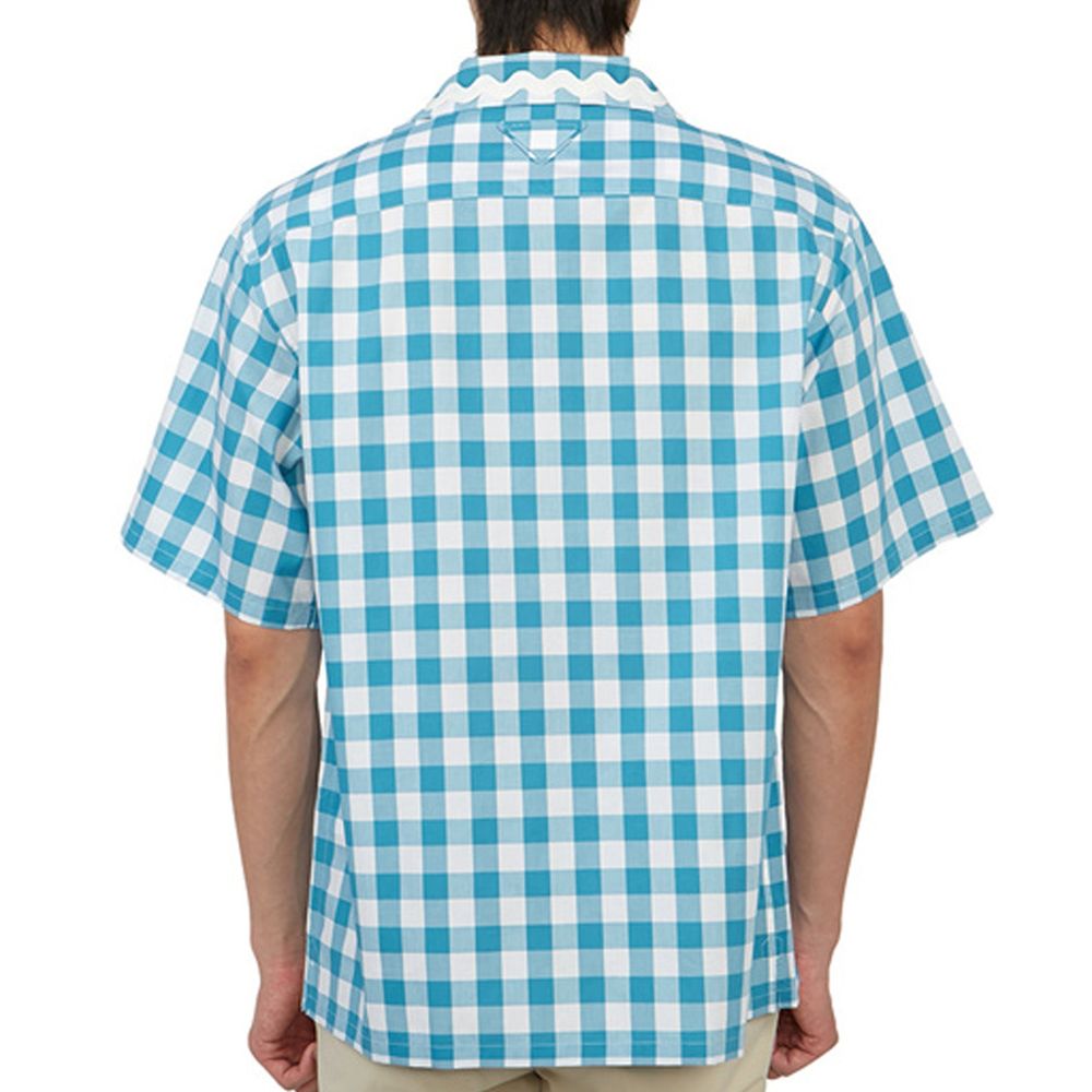 Prada Blue Patterned Cotton Shirt