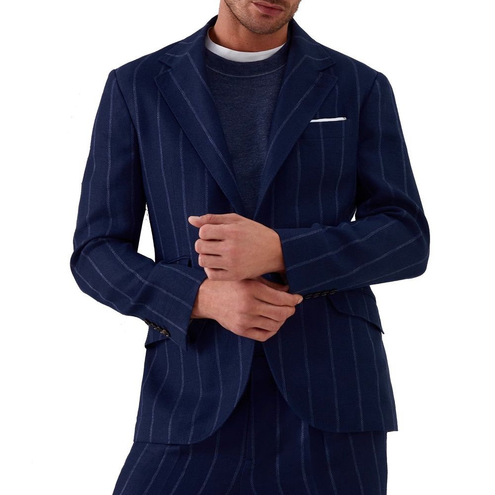 Brunello Cucinelli Blue Pure Virgin Wool Blazer