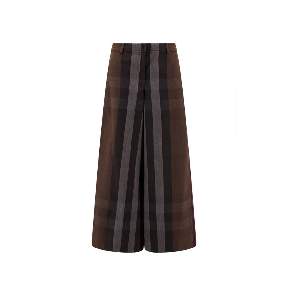 Burberry Brown Cotton Casual Trousers