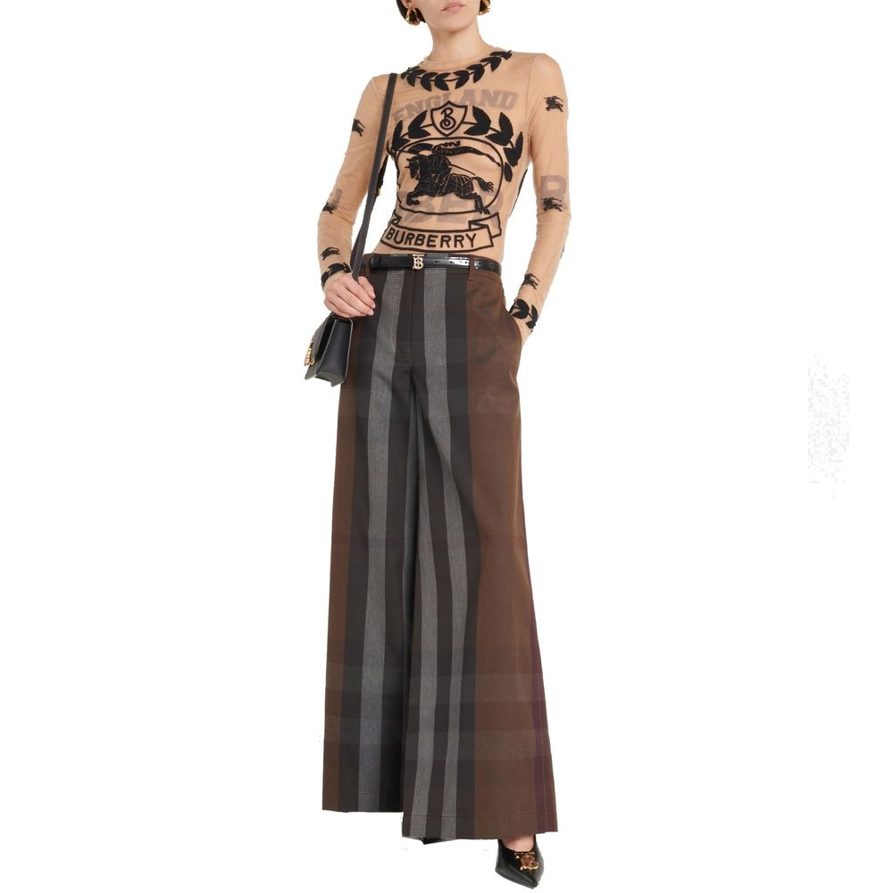 Burberry Brown Cotton Casual Trousers