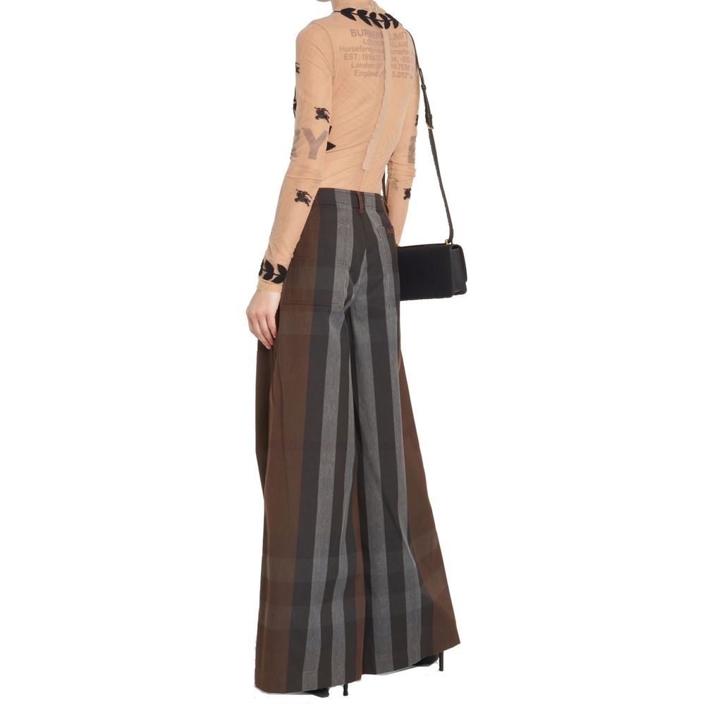 Burberry Brown Cotton Casual Trousers
