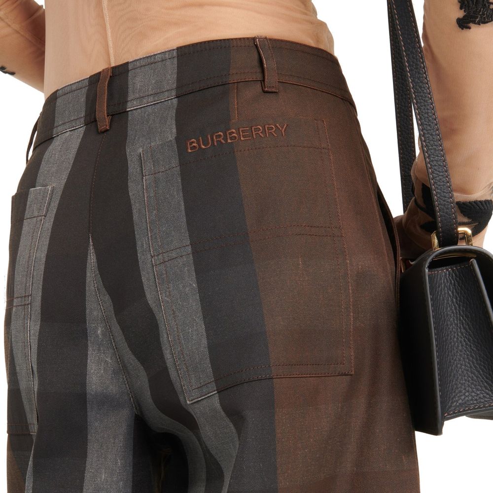 Burberry Brown Cotton Casual Trousers