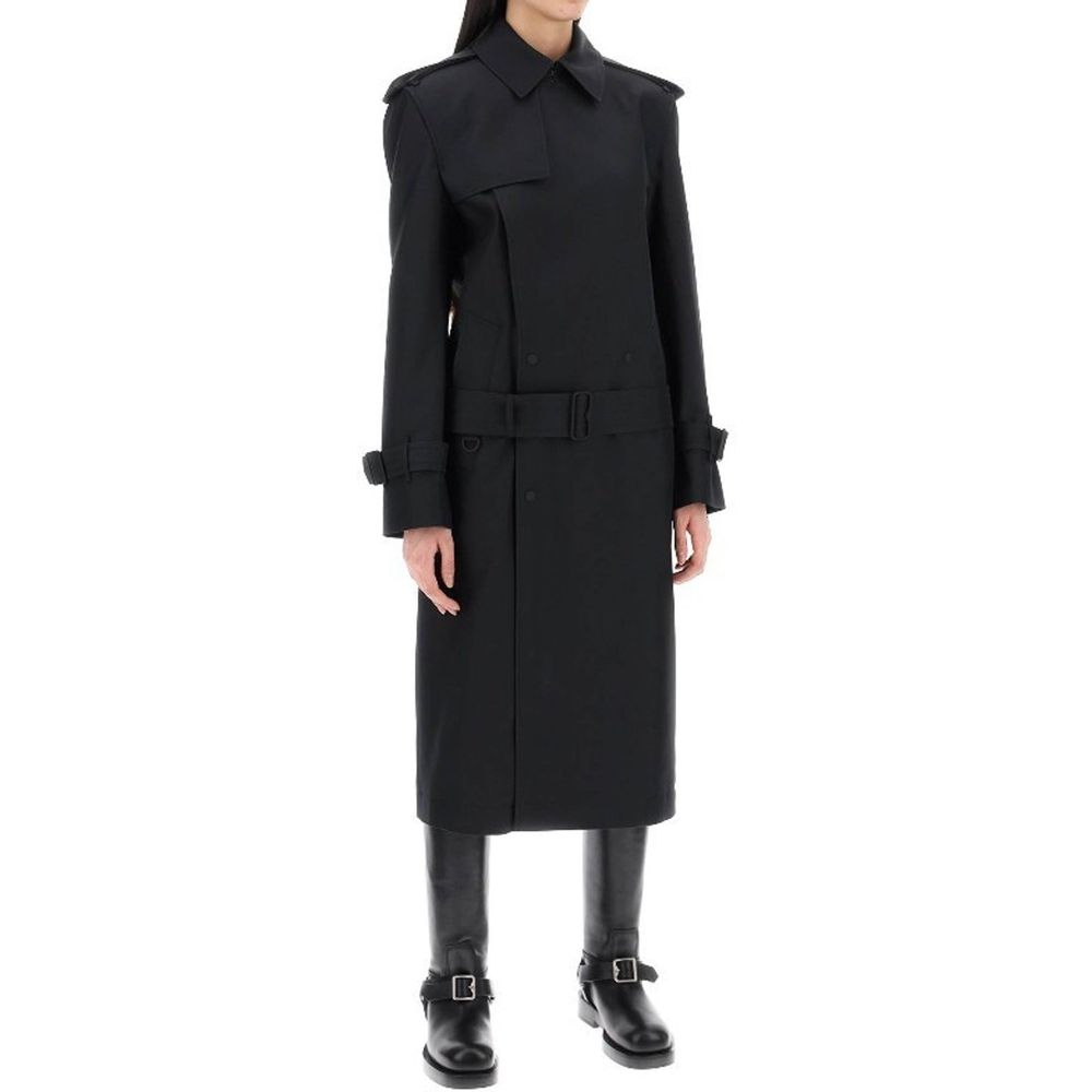 Burberry Schwarzer Polyester-Mantel